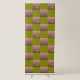 Checkered pattern in brown and olive green retractable banner