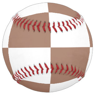 Checkered Pattern in White and Mocha Mousse Softball