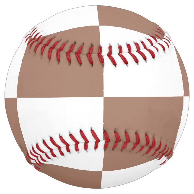 Checkered Pattern in White and Mocha Mousse Softball (Front)