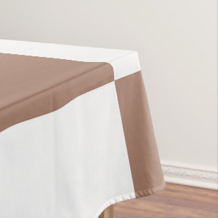 Checkered Pattern in White and Mocha Mousse Tablecloth