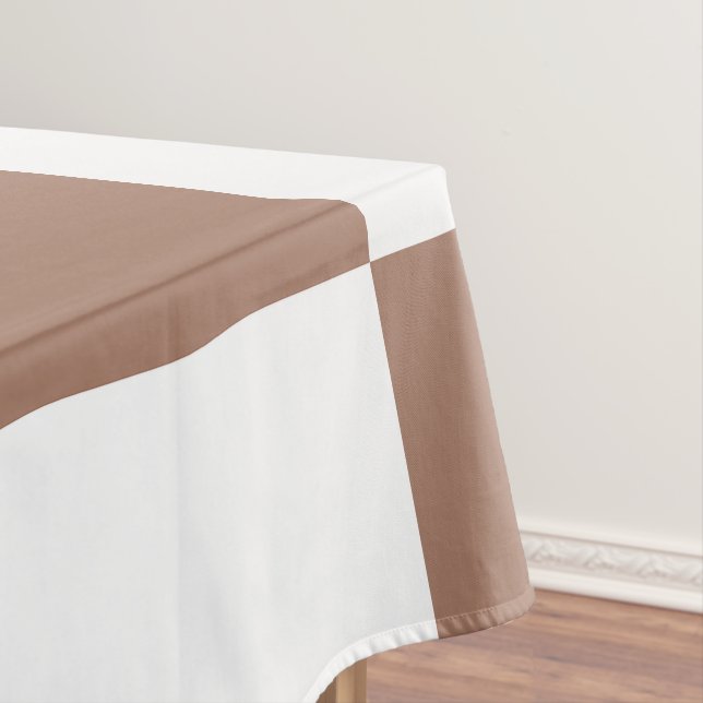 Checkered Pattern in White and Mocha Mousse Tablecloth (In Situ)