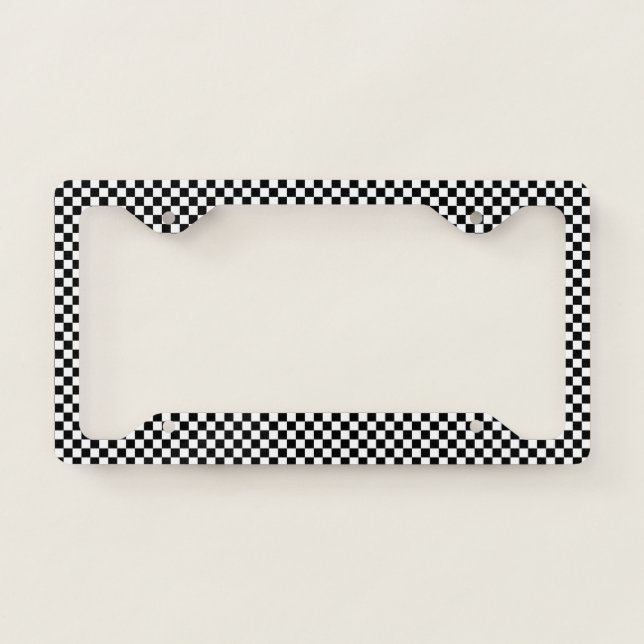 Checkered Pattern License Plate Frame (Front)