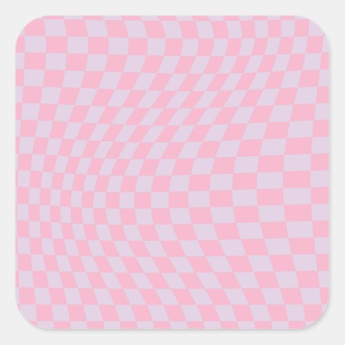 Checkered Pattern Lilac Pink Check Checkerboard Square Sticker