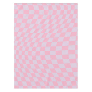 Checkered Pattern Lilac Pink Check Checkerboard Tablecloth