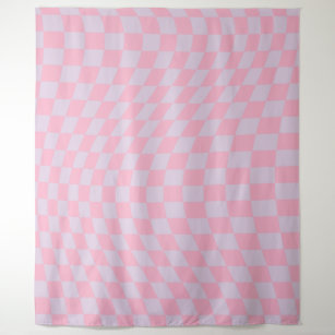 Checkered Pattern Lilac Pink Check Checkerboard Tapestry