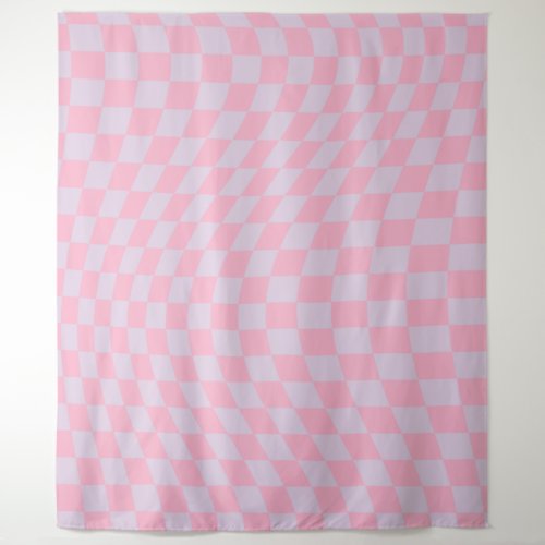 Checkered Pattern Lilac Pink Check Checkerboard Tapestry