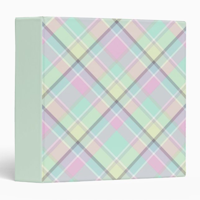 Checkered pattern of caramel colors. 3 ring binder (Front/Spine)