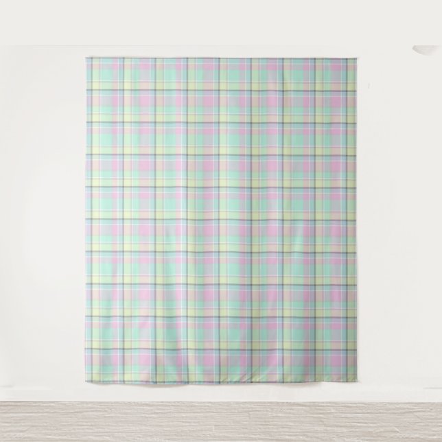 Checkered pattern of caramel colors. tapestry (Front)