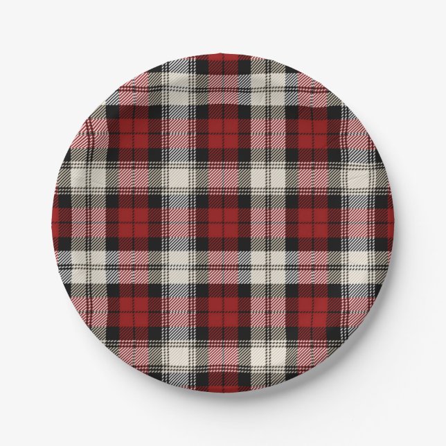 Checkered pattern paper plates (Front)