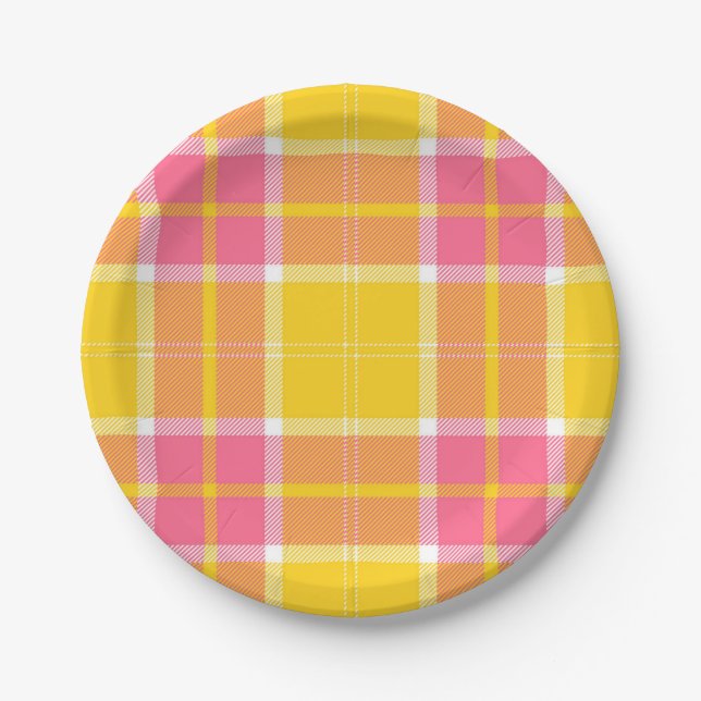 Checkered pattern paper plates (Front)