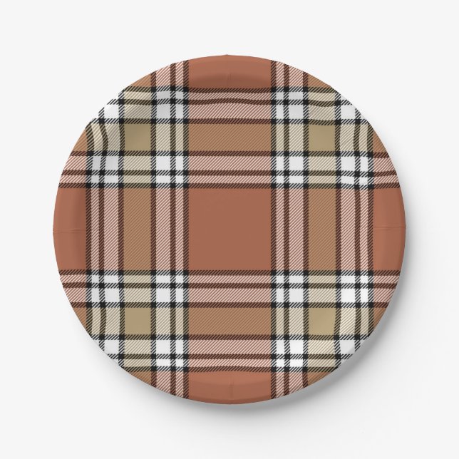 Checkered pattern paper plates (Front)