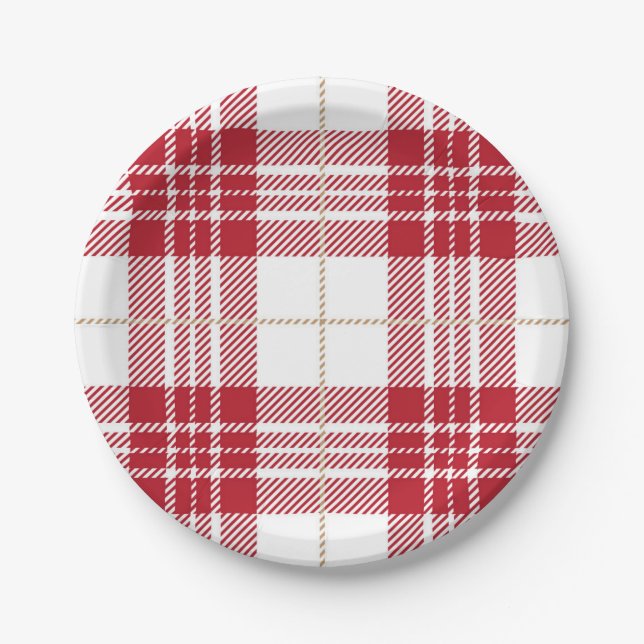 Checkered pattern paper plates (Front)