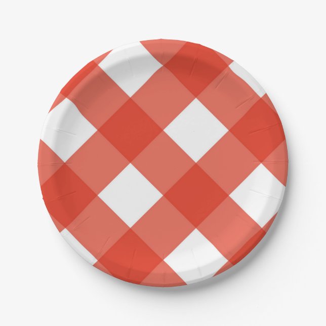 Checkered pattern paper plates (Front)