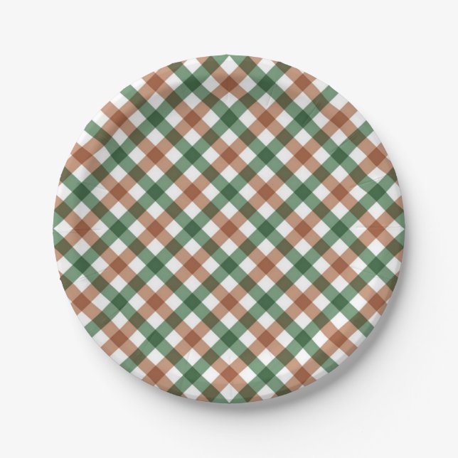 Checkered pattern paper plates (Front)