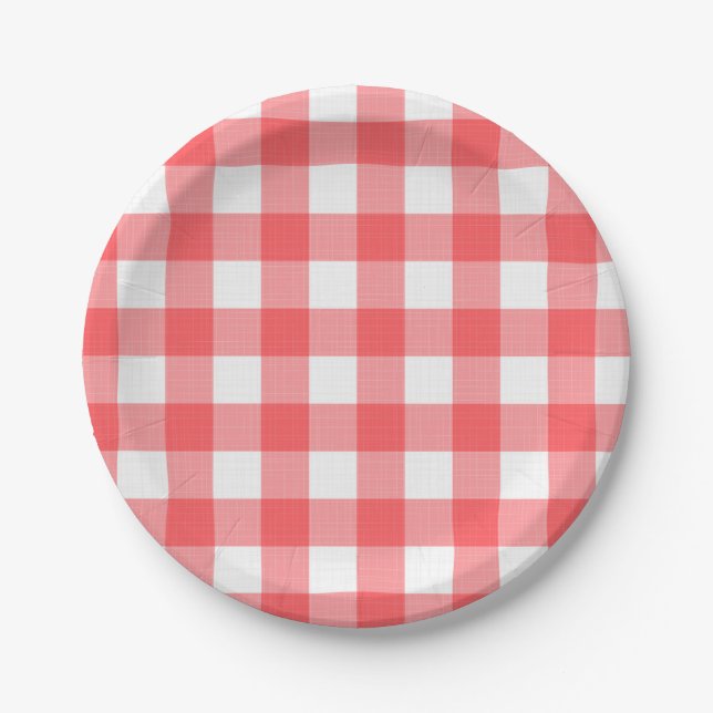 Checkered pattern paper plates (Front)