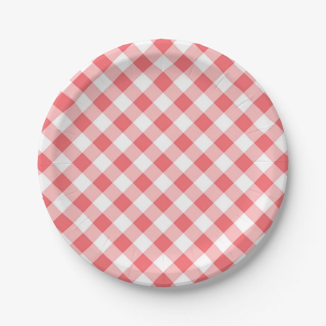 Checkered pattern paper plates (Front)