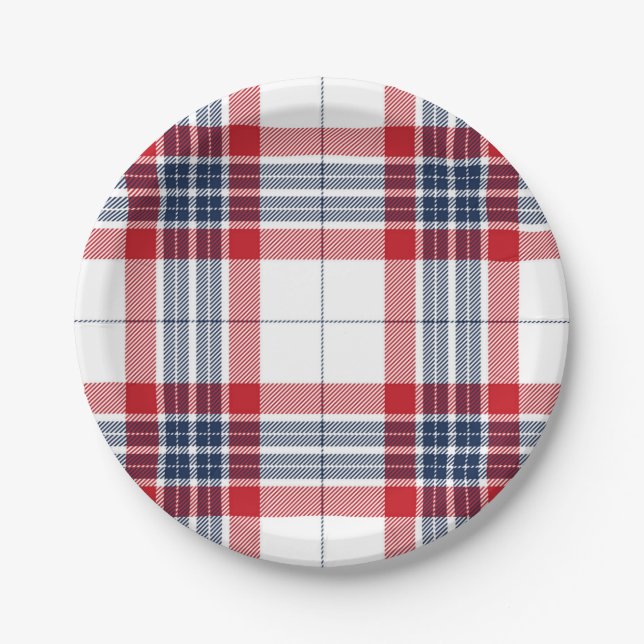 Checkered pattern paper plates (Front)