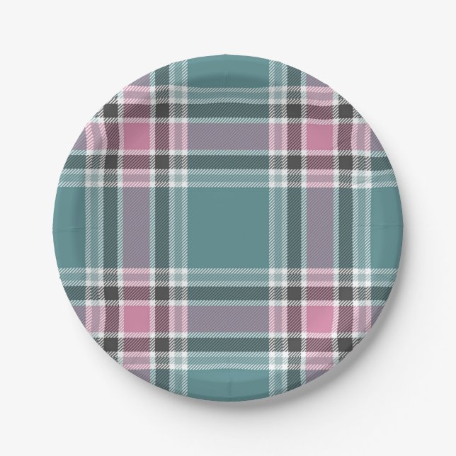 Checkered pattern paper plates (Front)