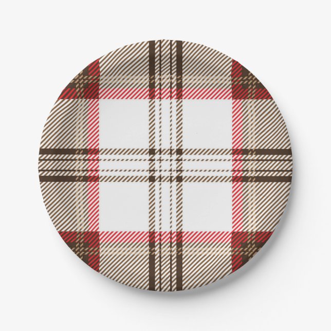 Checkered pattern paper plates (Front)