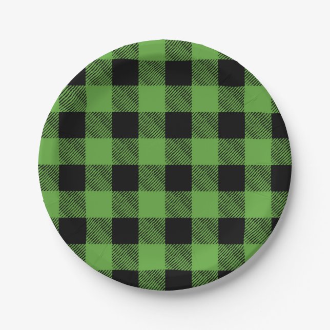 Checkered pattern paper plates (Front)