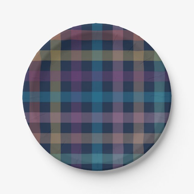 Checkered pattern paper plates (Front)