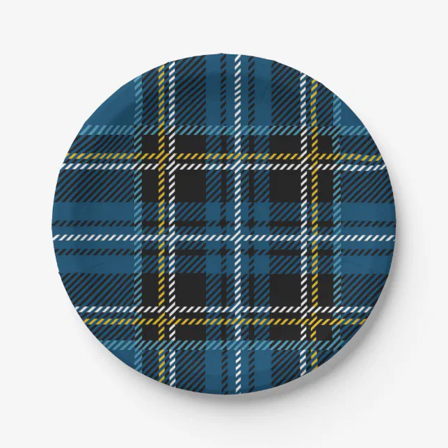 Checkered pattern paper plates | Zazzle