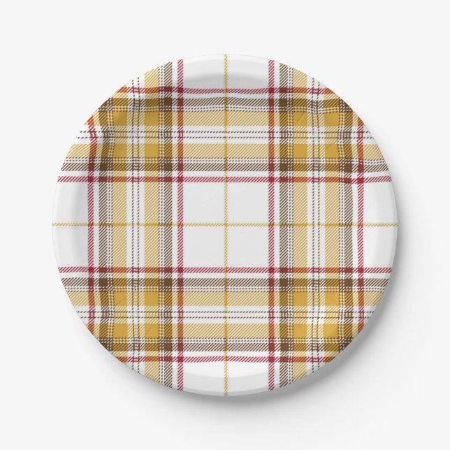 Checkered pattern paper plates (Front)