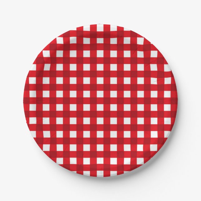 Checkered pattern paper plates (Front)