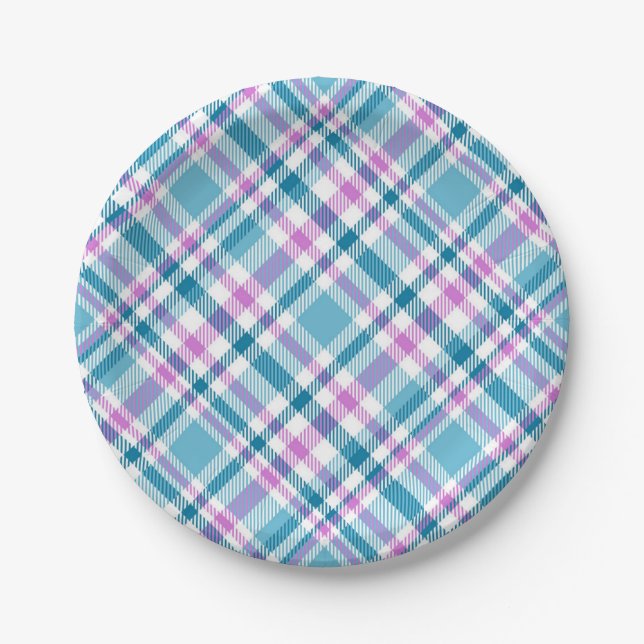 Checkered pattern paper plates (Front)