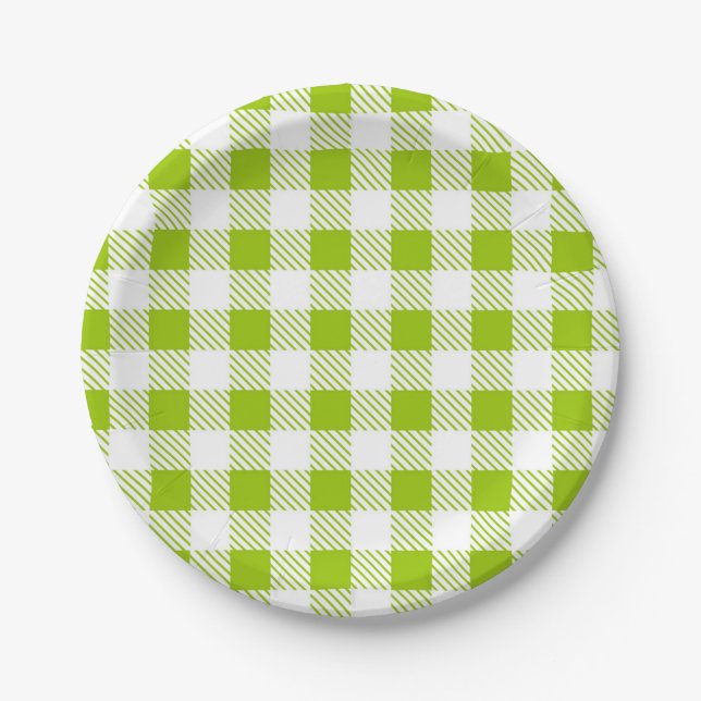 Checkered pattern paper plates (Front)