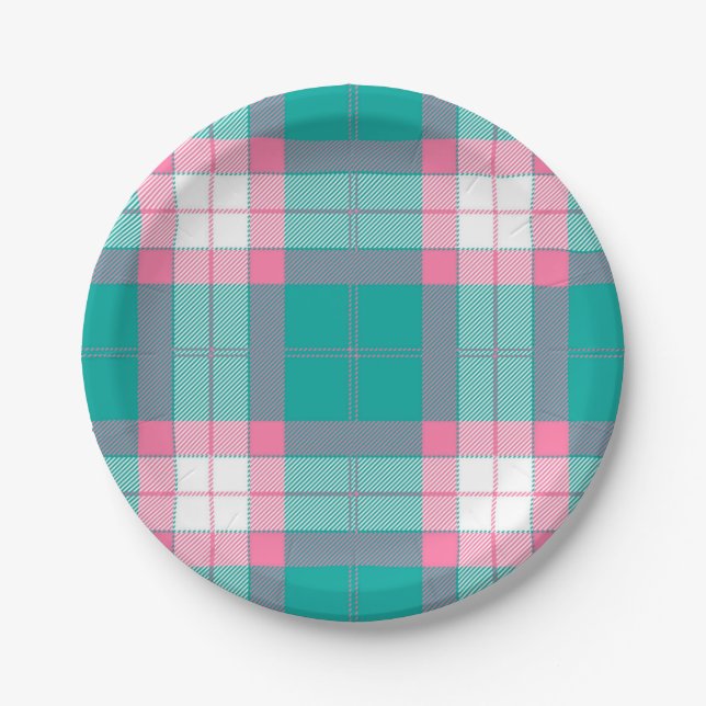 Checkered pattern paper plates (Front)