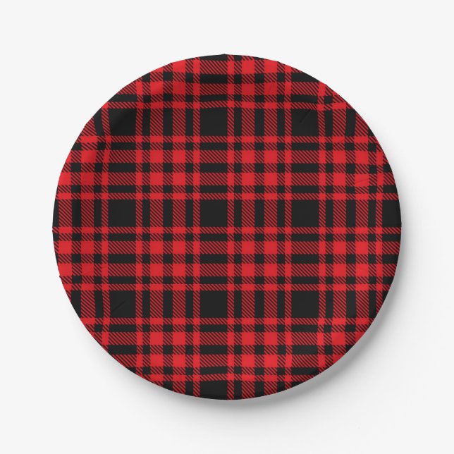 Checkered pattern paper plates (Front)