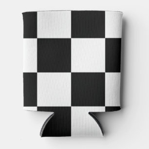 Checkered Pattern Print Can Cooler