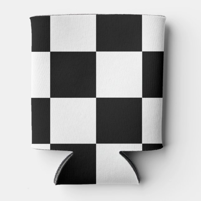 Checkered Pattern Print Can Cooler (Front)