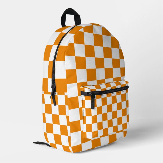 Checkered Pattern Printed Backpack (Back Corner Left)
