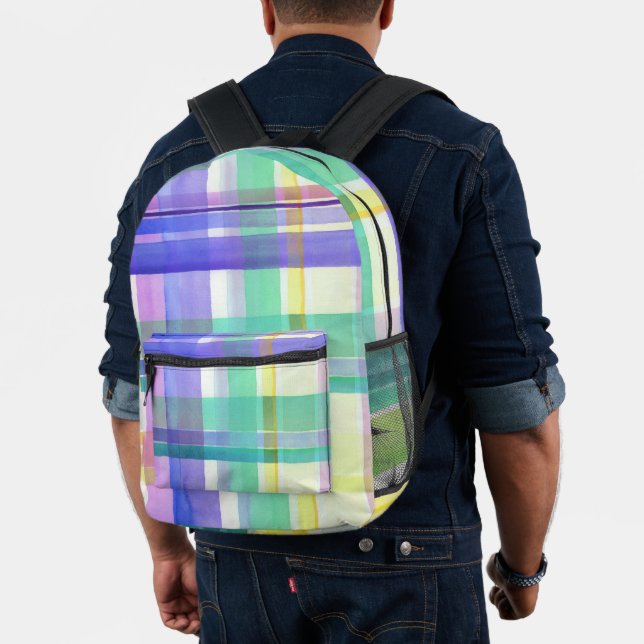 Checkered Pattern Printed Backpack (Insitu (Model))