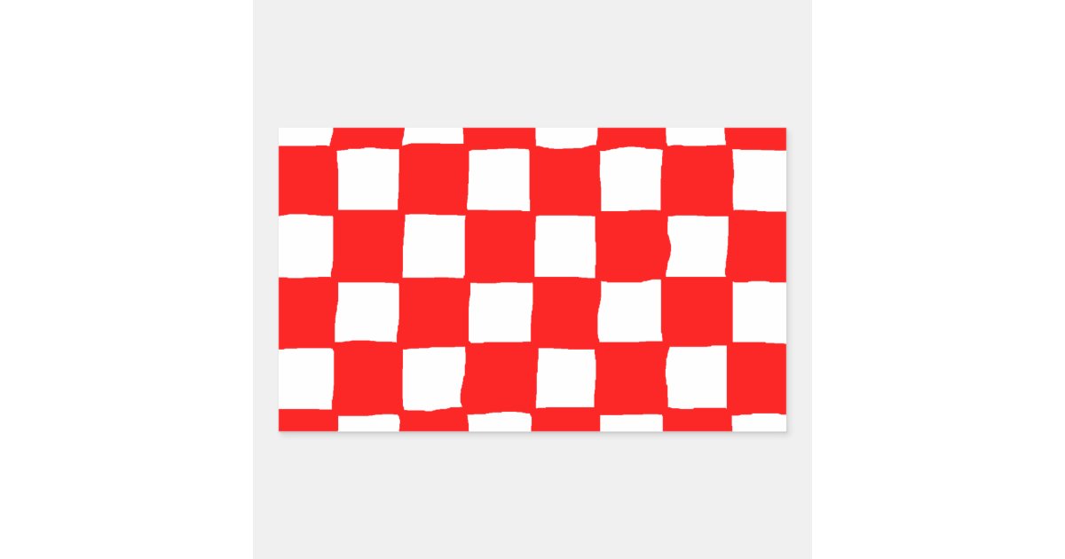 checkered pattern rectangular sticker | Zazzle