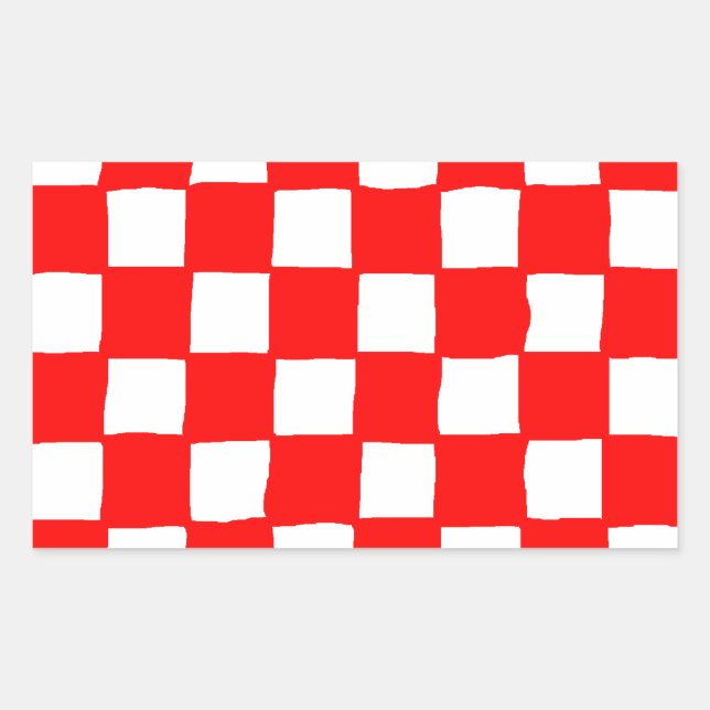 checkered pattern rectangular sticker (Front)