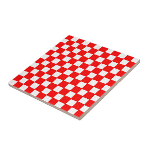 checkered pattern (red) tile
