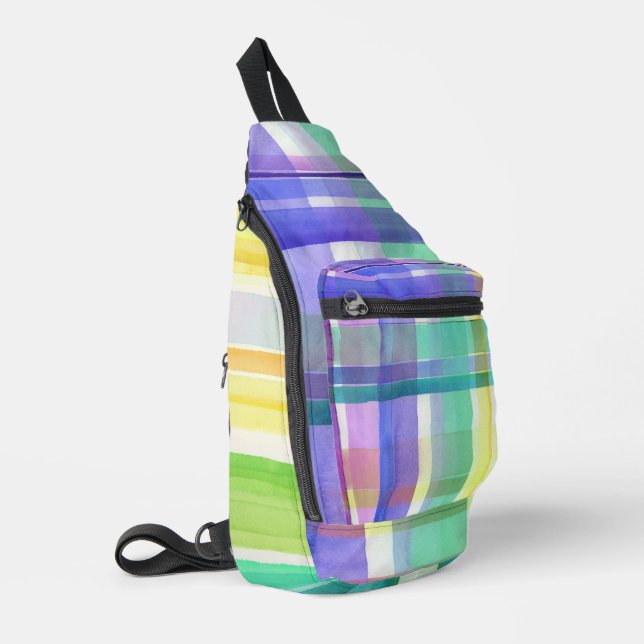 Checkered Pattern Sling Bag (Left Corner)
