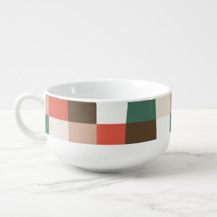Checkered Pattern Soup Mug
