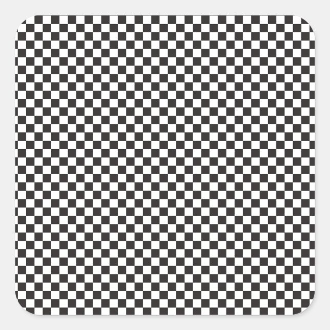 Checkered Pattern Square Sticker (Front)