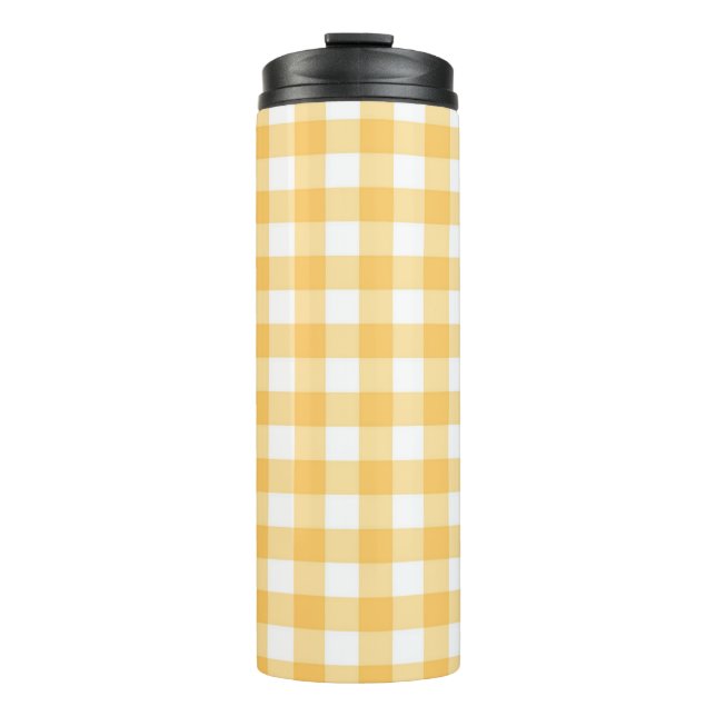 Checkered pattern thermal tumbler (Front)