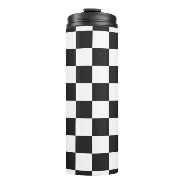 Checkered pattern thermal tumbler (Front)