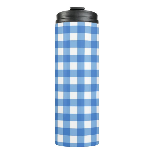 Checkered pattern thermal tumbler (Front)