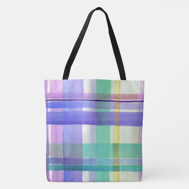 Checkered Pattern Tote Bag (Front)
