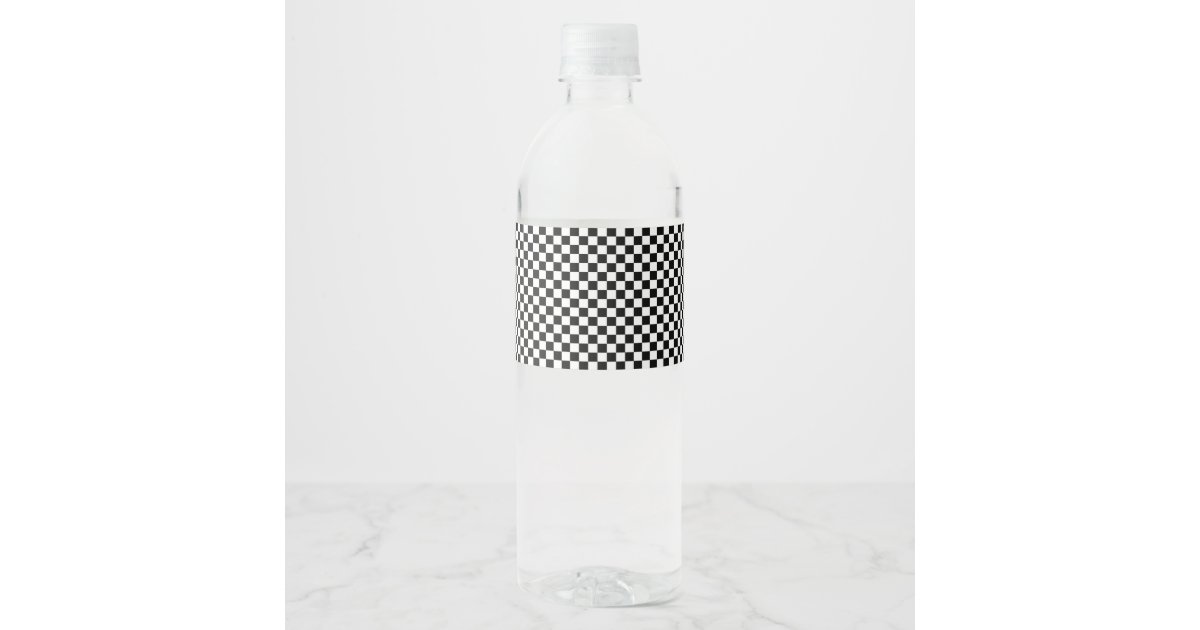 Checkered (Black & White Pattern) Water Bottle