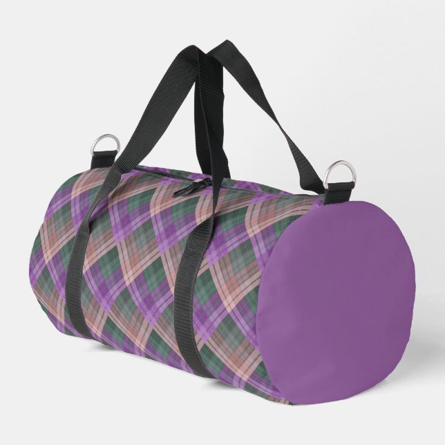 Checkered pattern with zig zag coloring duffle bag (Left Corner)