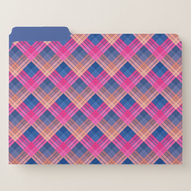 Checkered pattern with zig zag coloring file folder (Front Left)