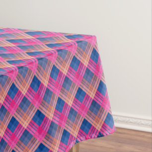 Checkered pattern with zig zag coloring tablecloth